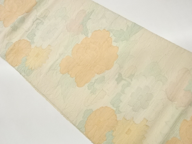 JAPANESE KIMONO / PEONY / CHRYSANTHEMUM PATTERN WOVEN NAGOYA OBI